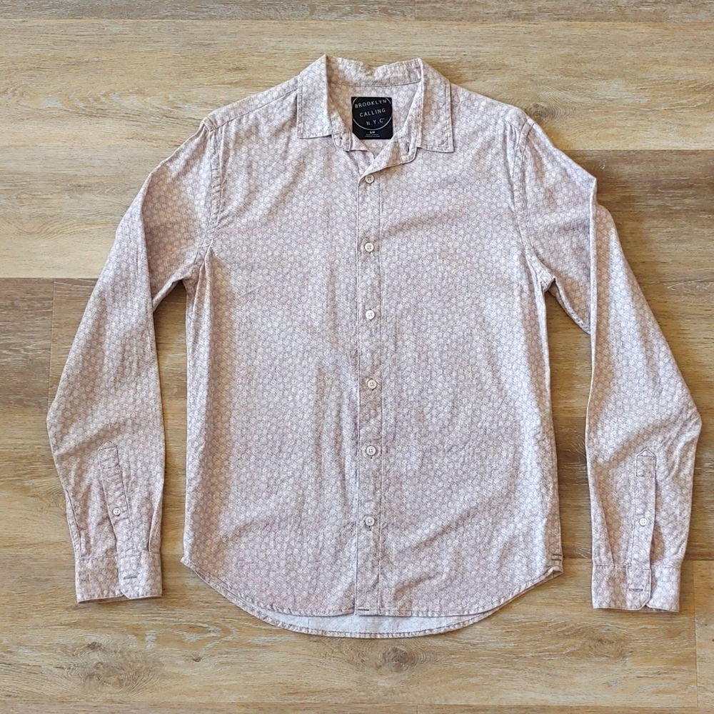 Brooklyn Calling NYC Men's Long Sleeve Button Down Shirt Size S